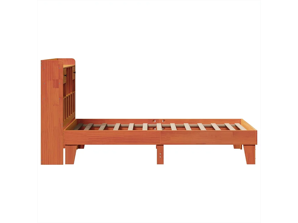Cadre de lit sans matelas cire marron 75x190 cm bois pin massif
