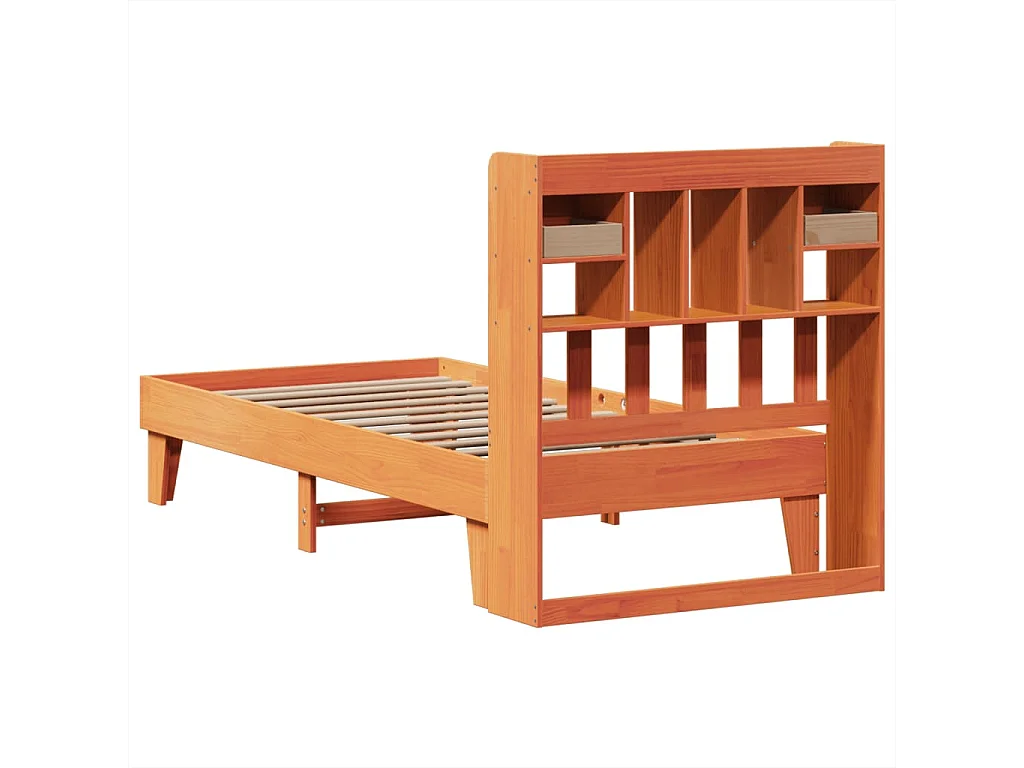 Cadre de lit sans matelas cire marron 75x190 cm bois pin massif
