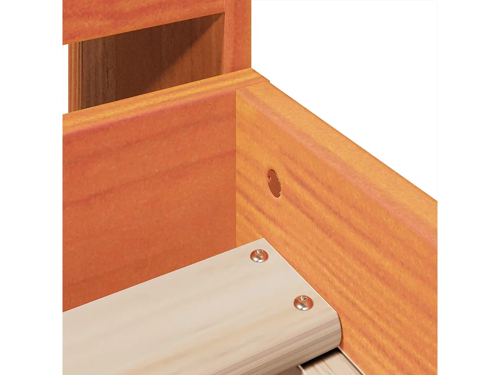 Cadre de lit sans matelas cire marron 75x190 cm bois pin massif