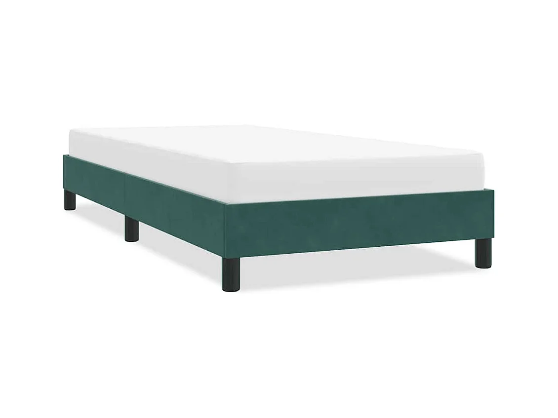 Cadre de lit sans matelas vert foncé 80x220 cm velours