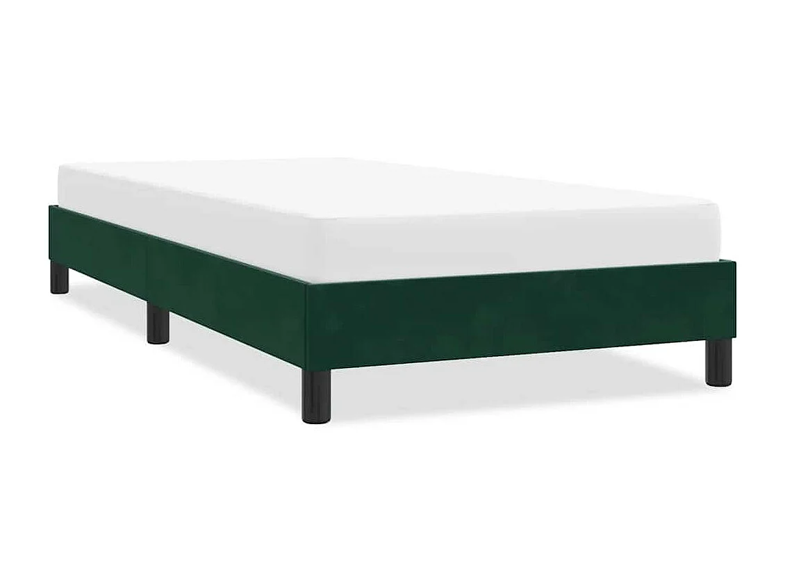 Cadre de lit sans matelas vert foncé 80x220 cm velours