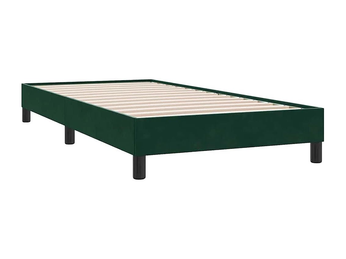 Cadre de lit sans matelas vert foncé 80x220 cm velours