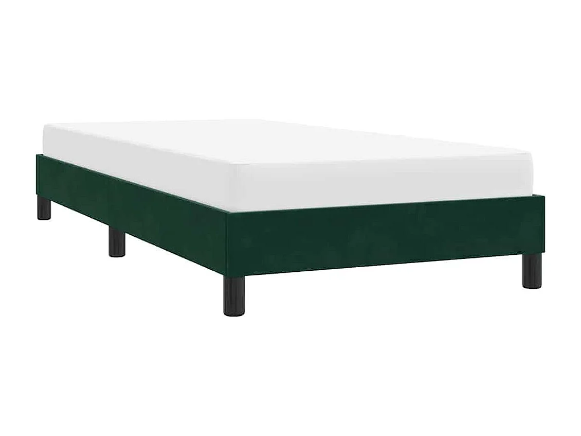 Cadre de lit sans matelas vert foncé 80x220 cm velours