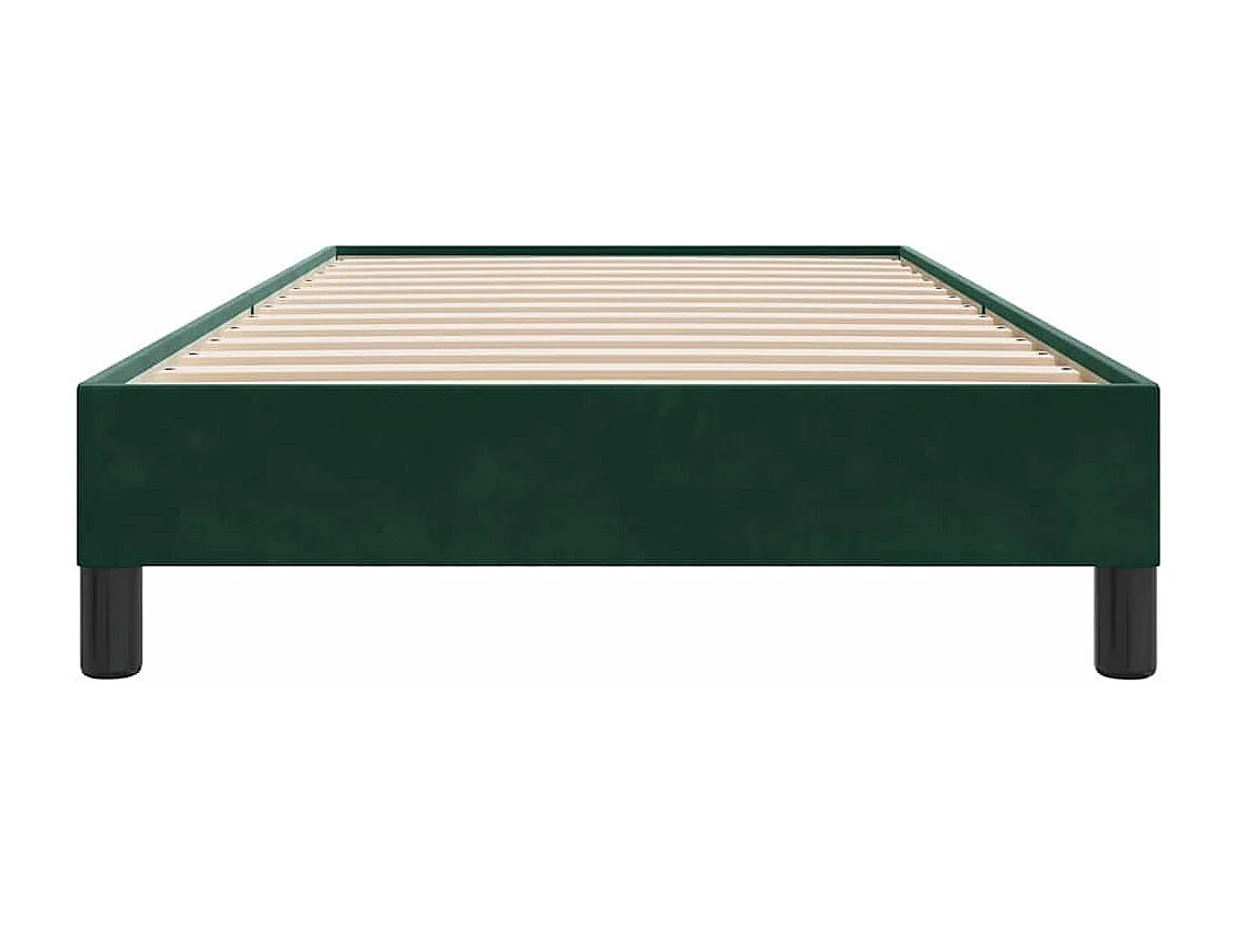 Cadre de lit sans matelas vert foncé 80x220 cm velours