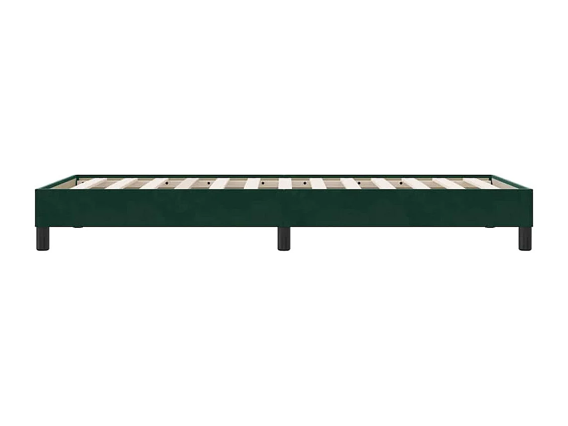 Cadre de lit sans matelas vert foncé 80x220 cm velours