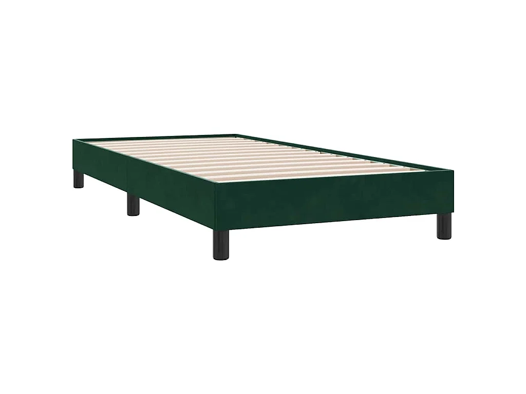 Cadre de lit sans matelas vert foncé 80x220 cm velours