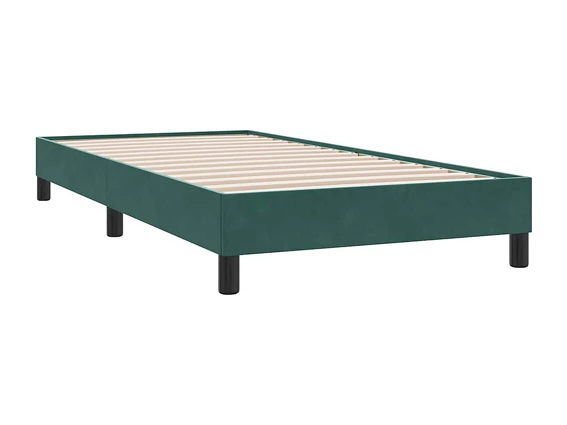 Cadre de lit sans matelas vert foncé 80x220 cm velours