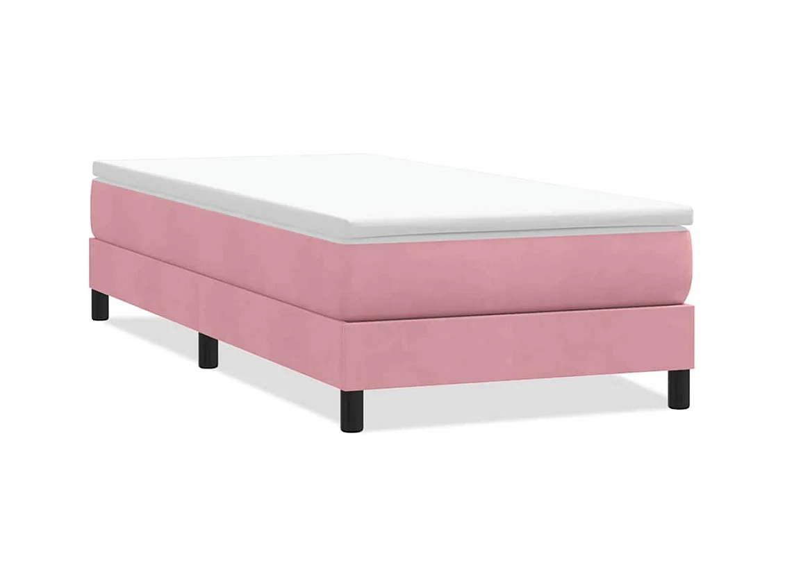 Sommier à lattes de lit sans matelas rose 80x220 cm velours