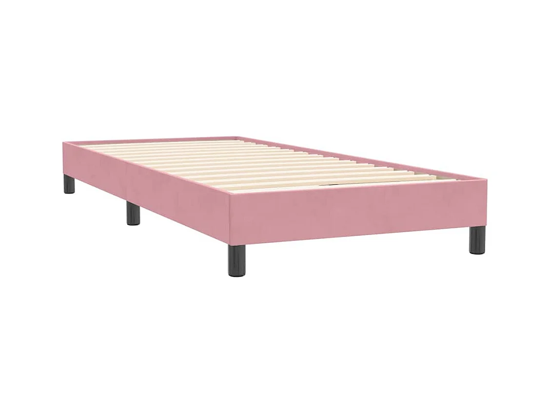 Sommier à lattes de lit sans matelas rose 80x220 cm velours