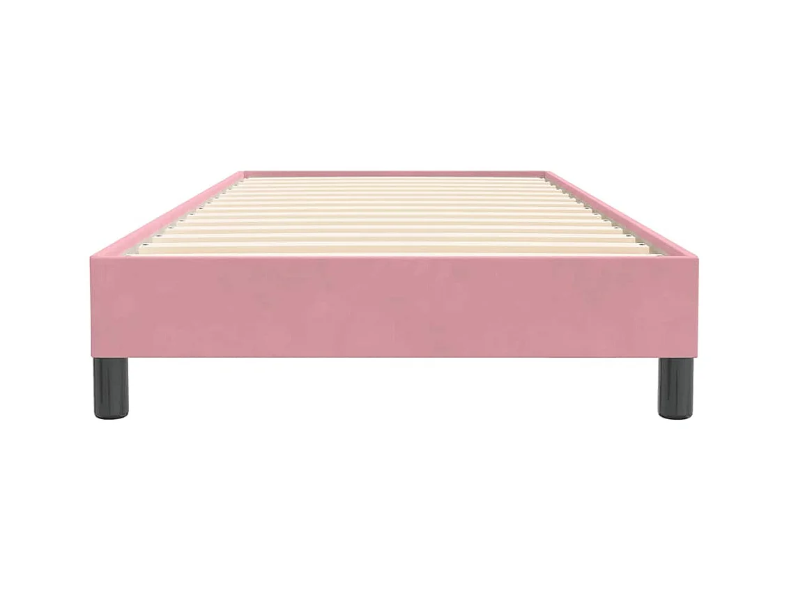 Sommier à lattes de lit sans matelas rose 80x220 cm velours