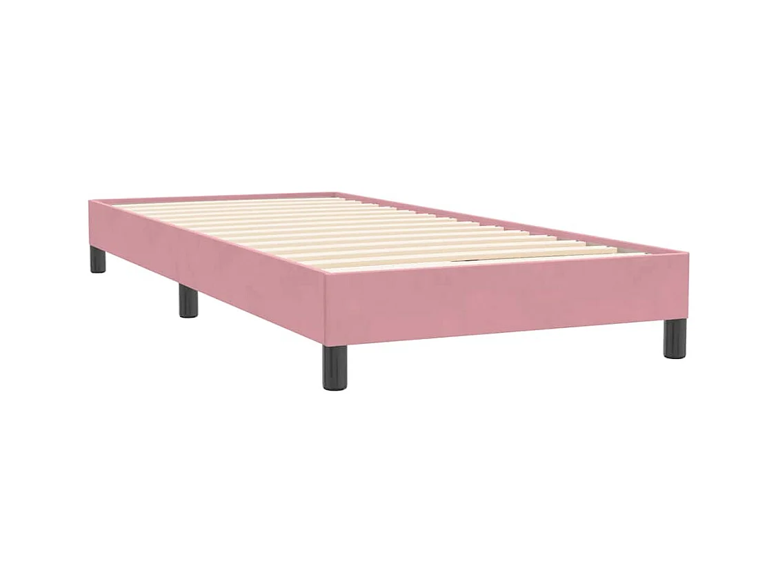 Sommier à lattes de lit sans matelas rose 80x220 cm velours