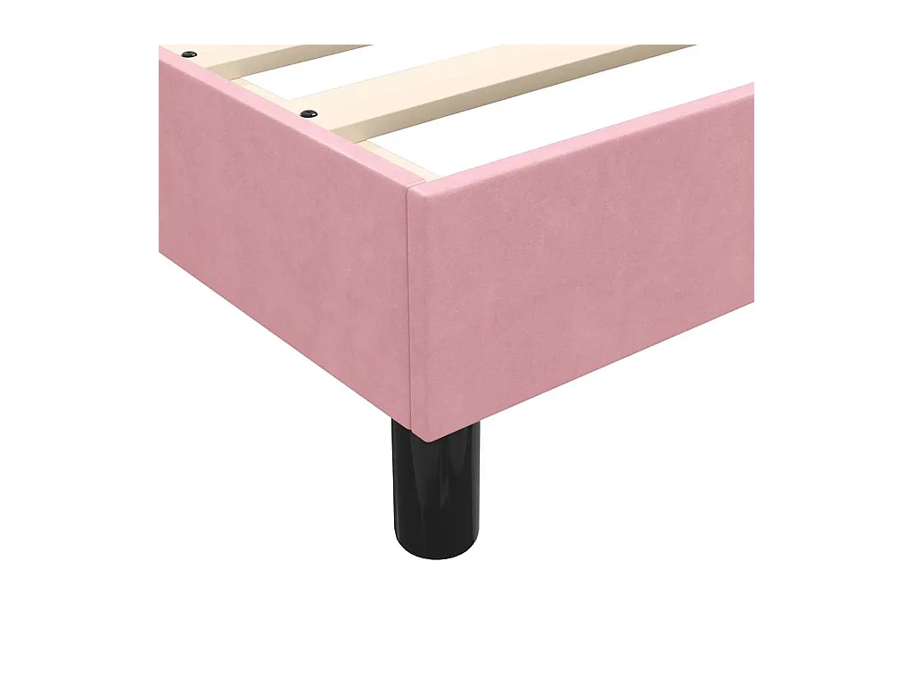 Sommier à lattes de lit sans matelas rose 80x220 cm velours