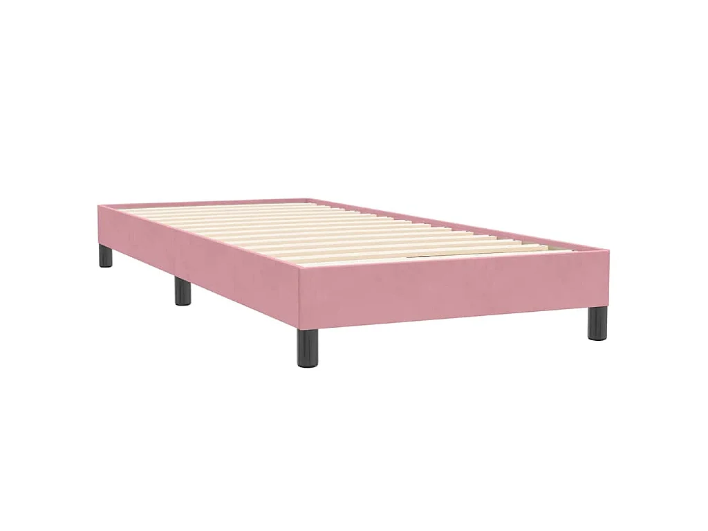 Letto a Molle senza Materasso Rosa 80x220 cm Velluto