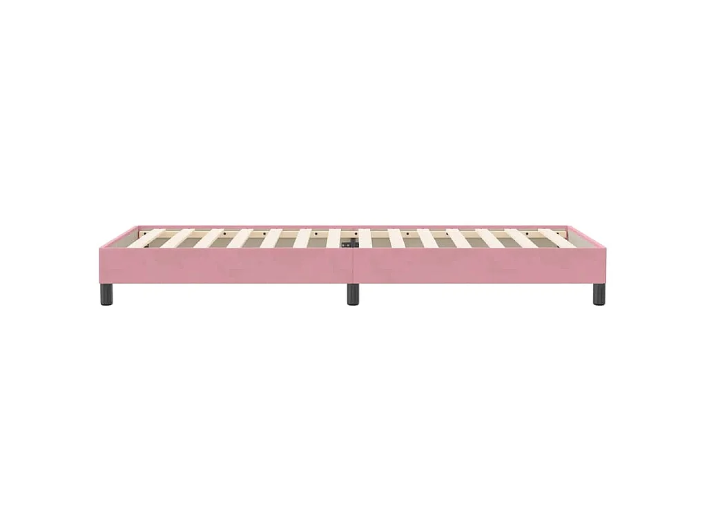 Letto a Molle senza Materasso Rosa 80x220 cm Velluto