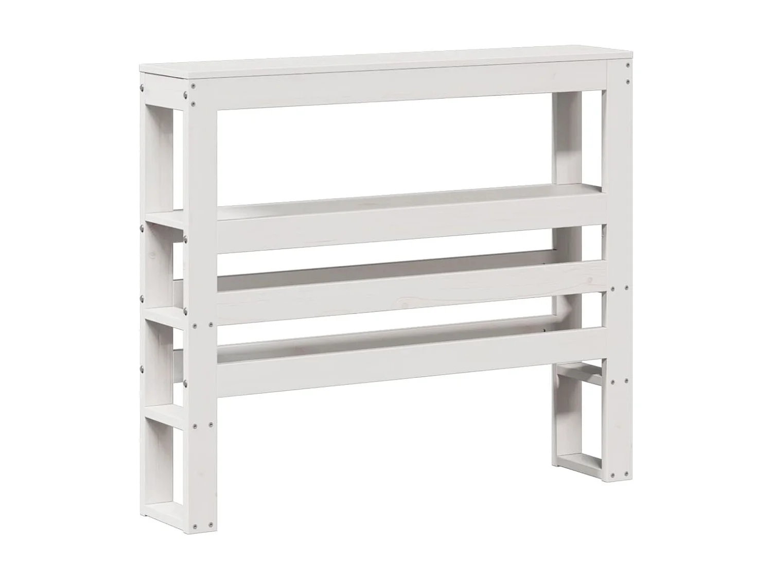 Bedframe met hoofdbord massief grenenhout wit 75x190 cm