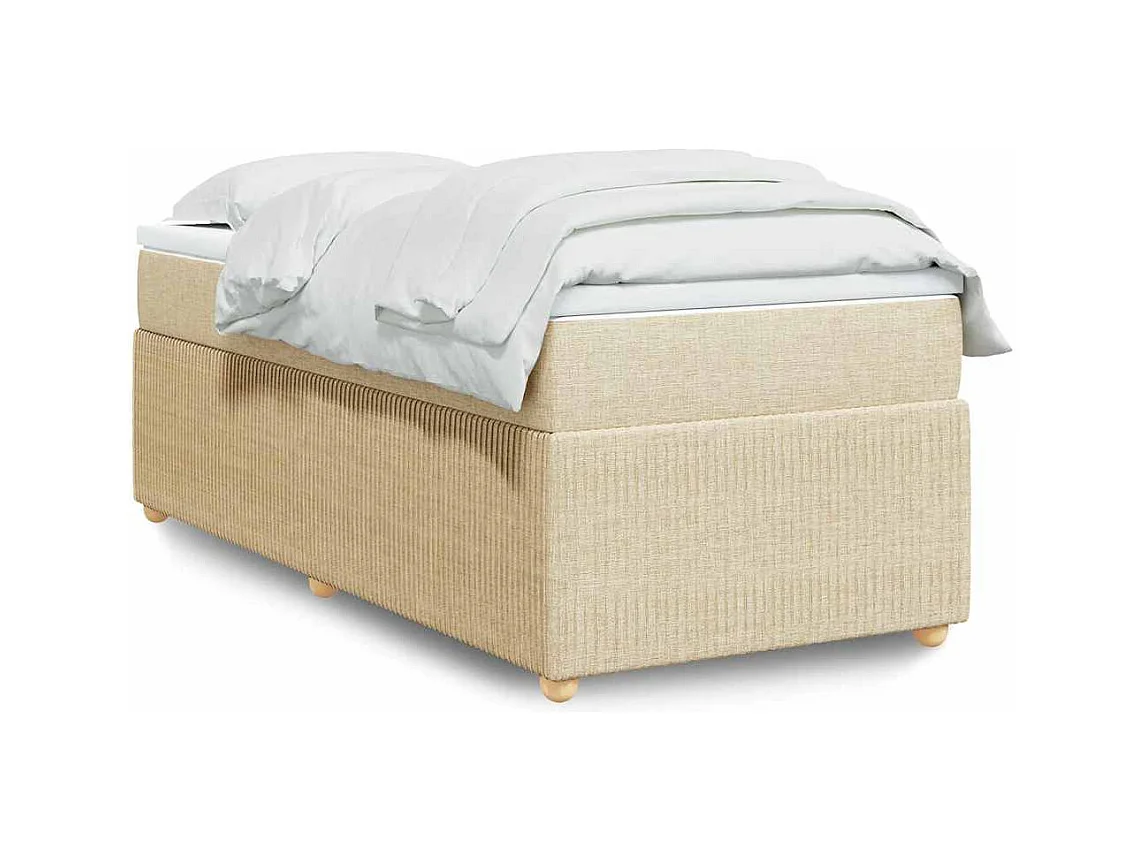Sommier à lattes de lit avec matelas Crème 80x200 cm Tissu