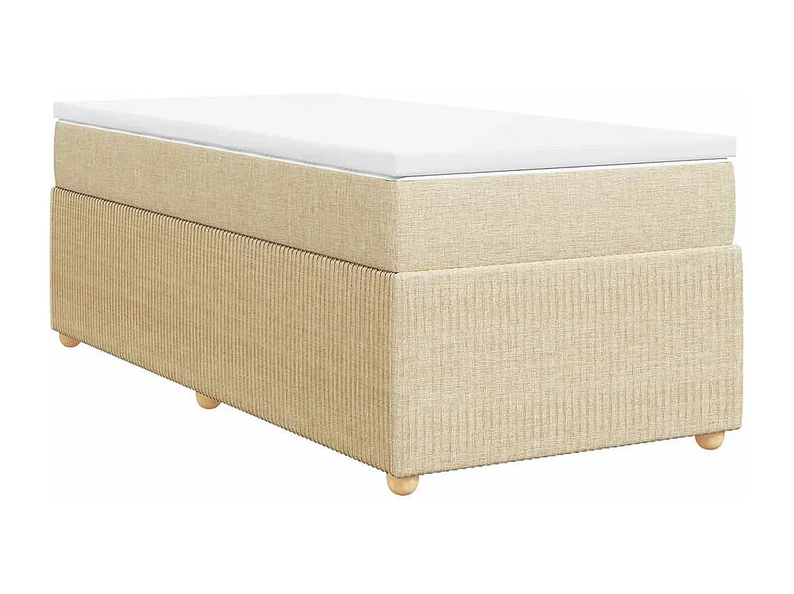 Boxspring met matras stof crèmekleurig 80x200 cm