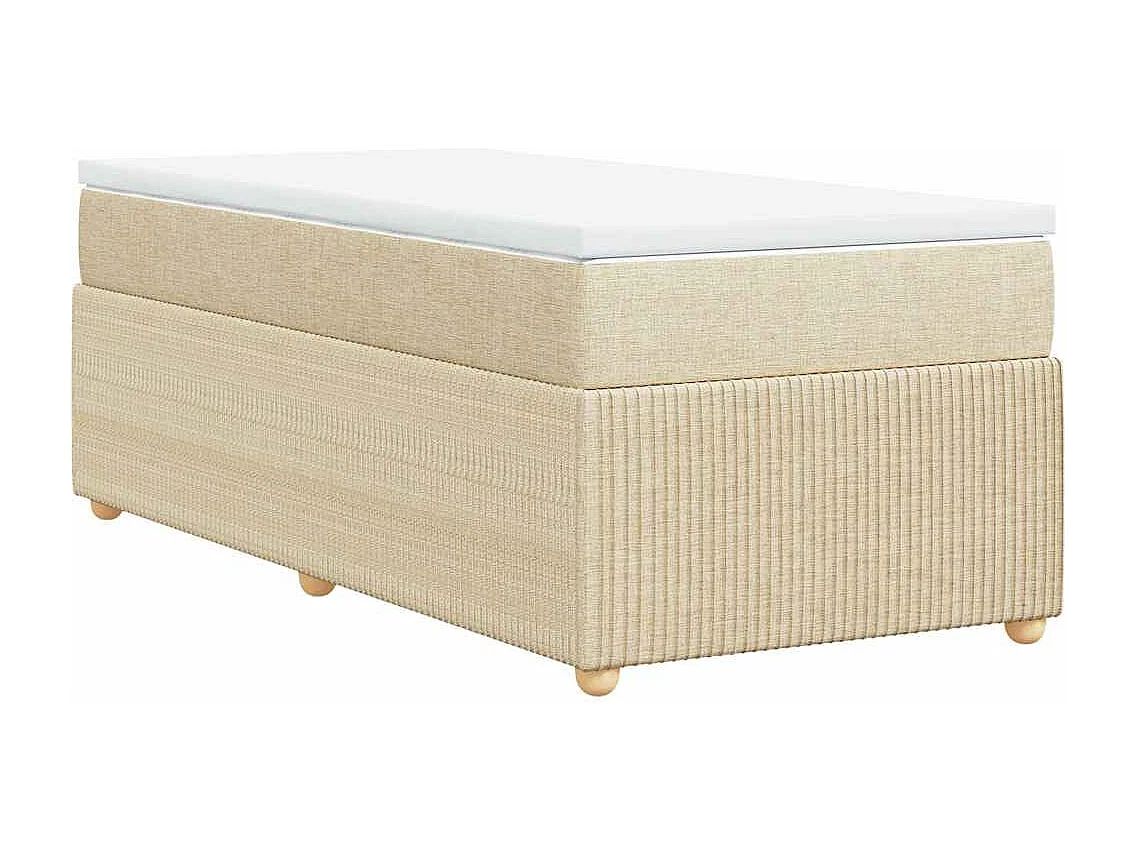 Boxspring met matras stof crèmekleurig 80x200 cm