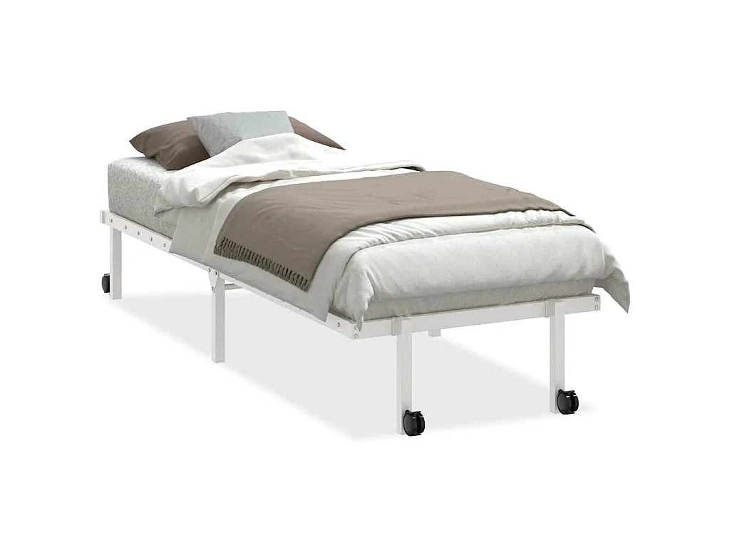 Bedframe zonder matras opvouwbaar 80x200 cm staal wit