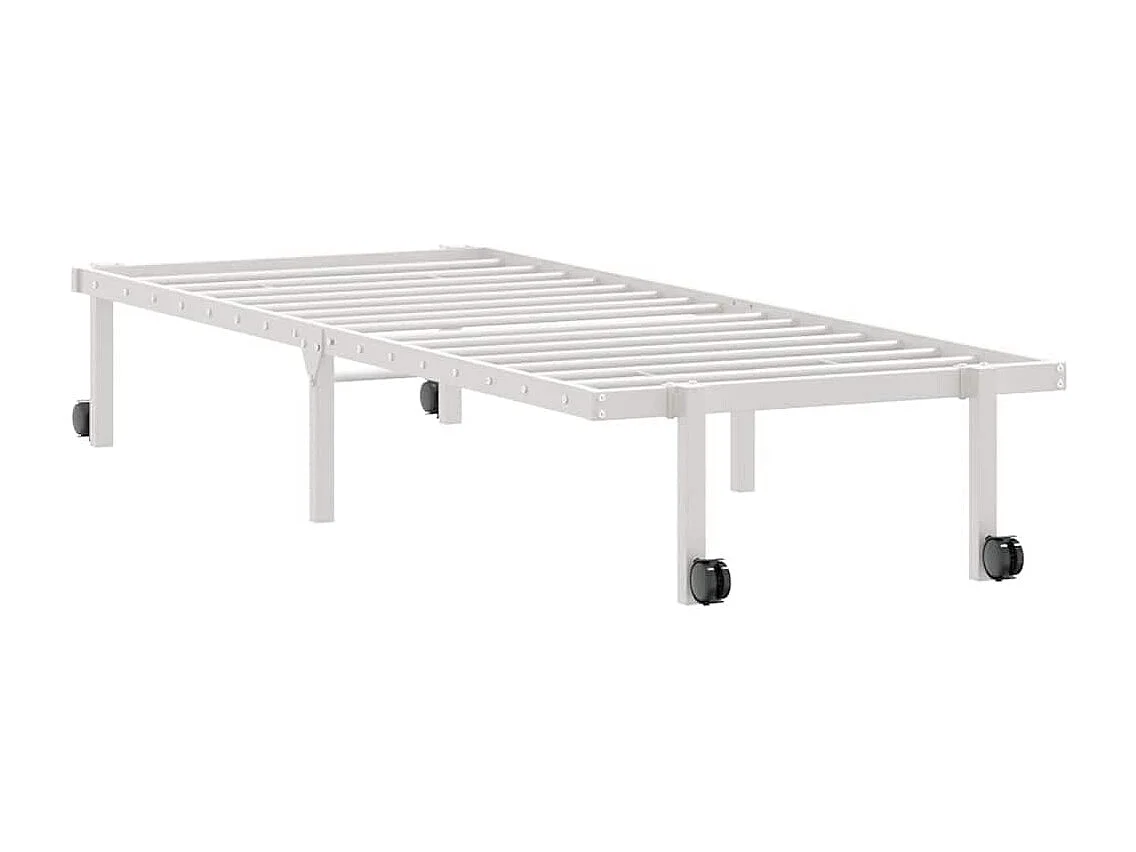 Bedframe zonder matras opvouwbaar 80x200 cm staal wit