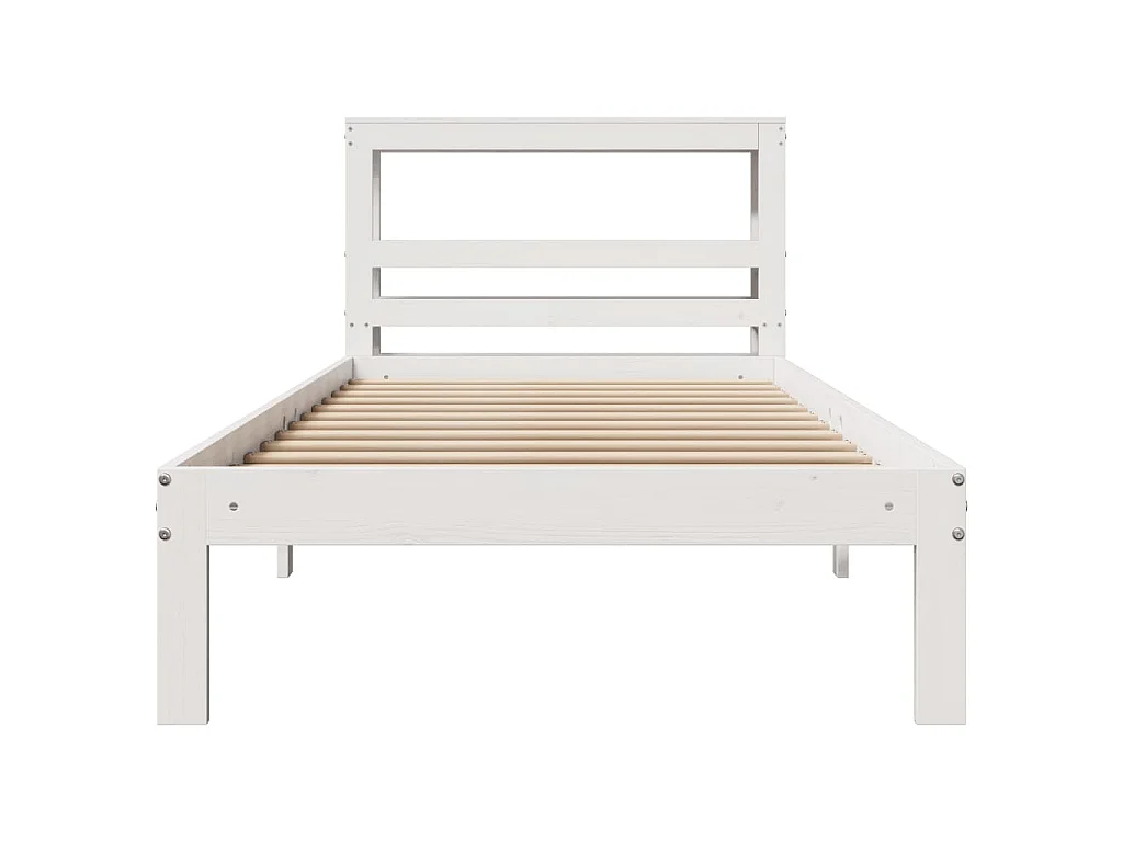 Estrutura cama c/ cabeceira 75x190 cm pinho maciço