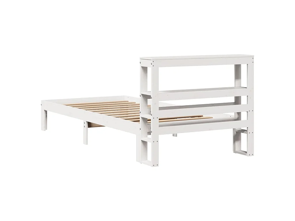Estrutura cama c/ cabeceira 75x190 cm pinho maciço