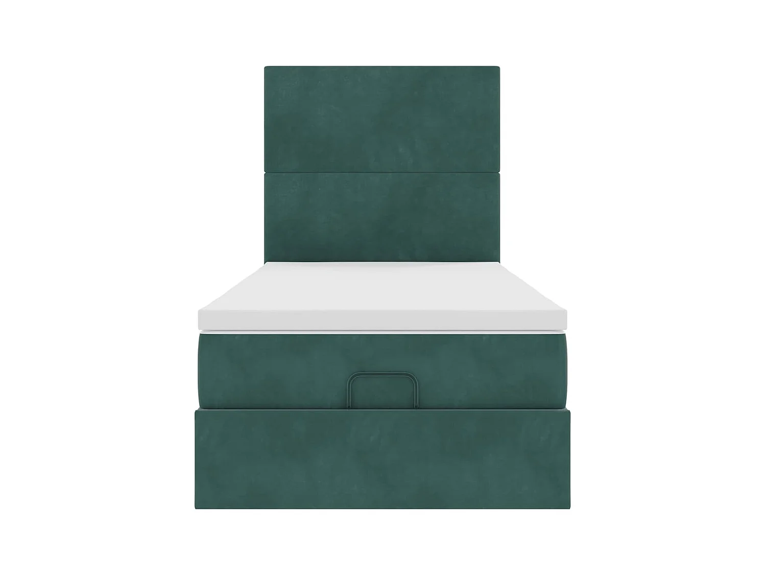 Cadre de lit ottoman avec matelas vert foncé 80x200 cm velours