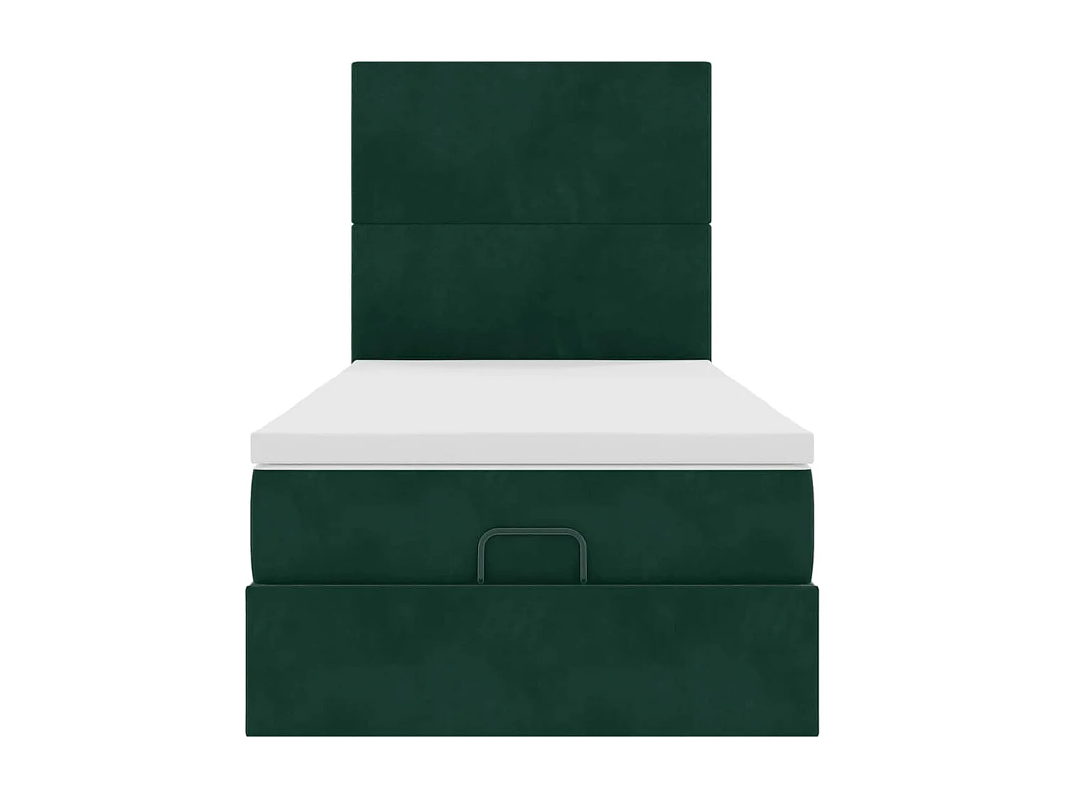 Cadre de lit ottoman avec matelas vert foncé 80x200 cm velours