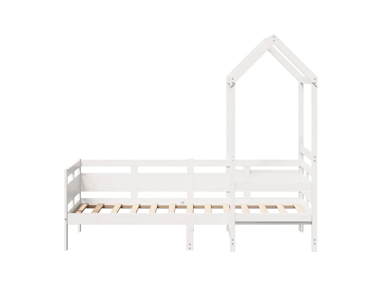 Lit de jour avec toit sans matelas blanc 80x200 cm bois massif