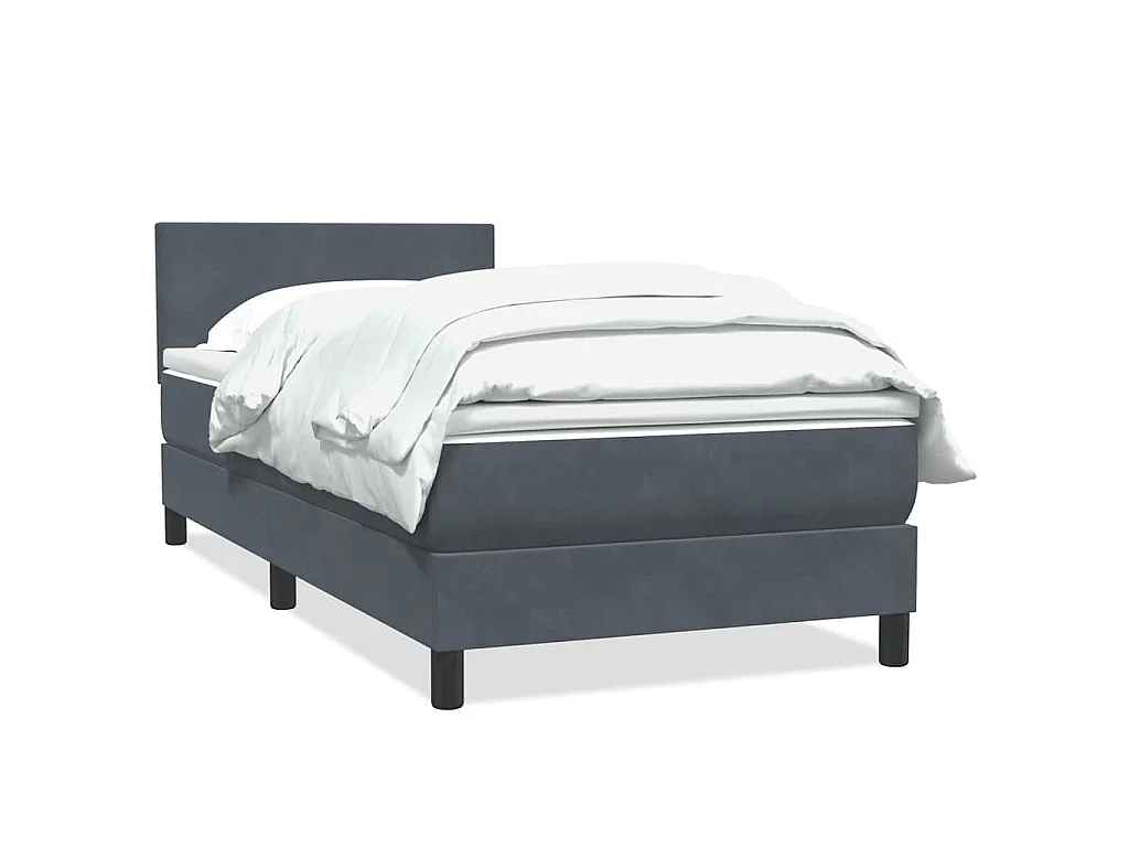 Boxspringbett mit Matratze Dunkelgrau 80x210 cm Samt