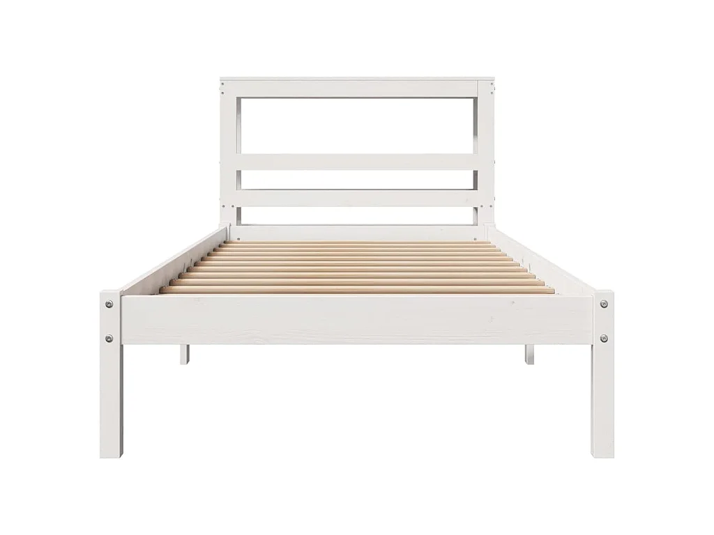 Cadre de lit sans matelas blanc 75x190 cm bois de pin massif