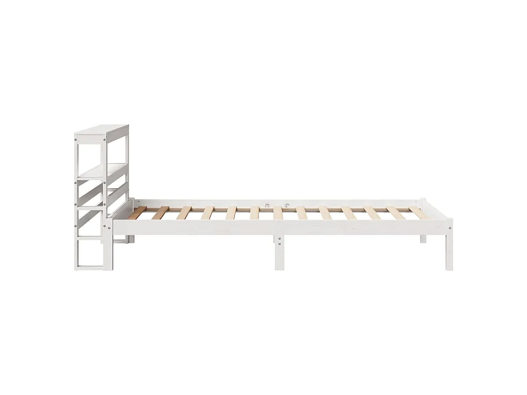 Cadre de lit sans matelas blanc 75x190 cm bois de pin massif
