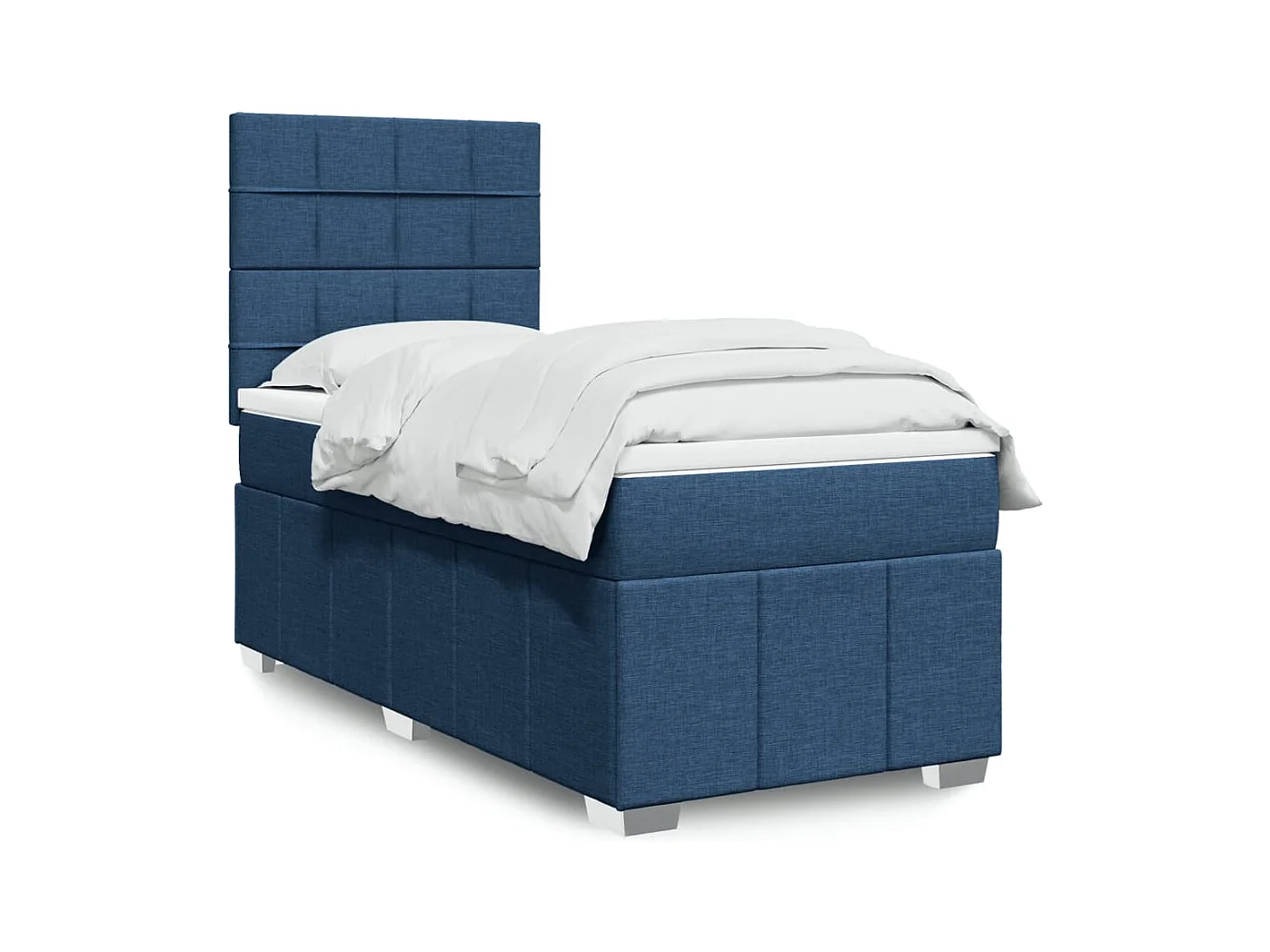 Sommier à lattes de lit avec matelas Bleu 80x200 cm Tissu