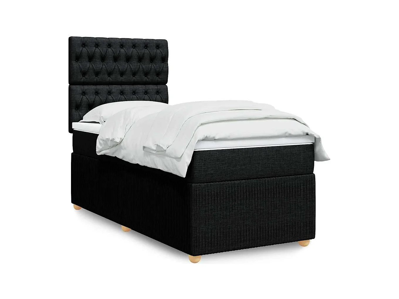 Boxspring met matras stof zwart 80x200 cm