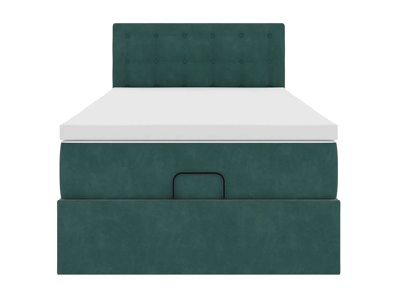 Ottoman-Bett mit Matratze Dunkelgrün 80x200 cm Samt