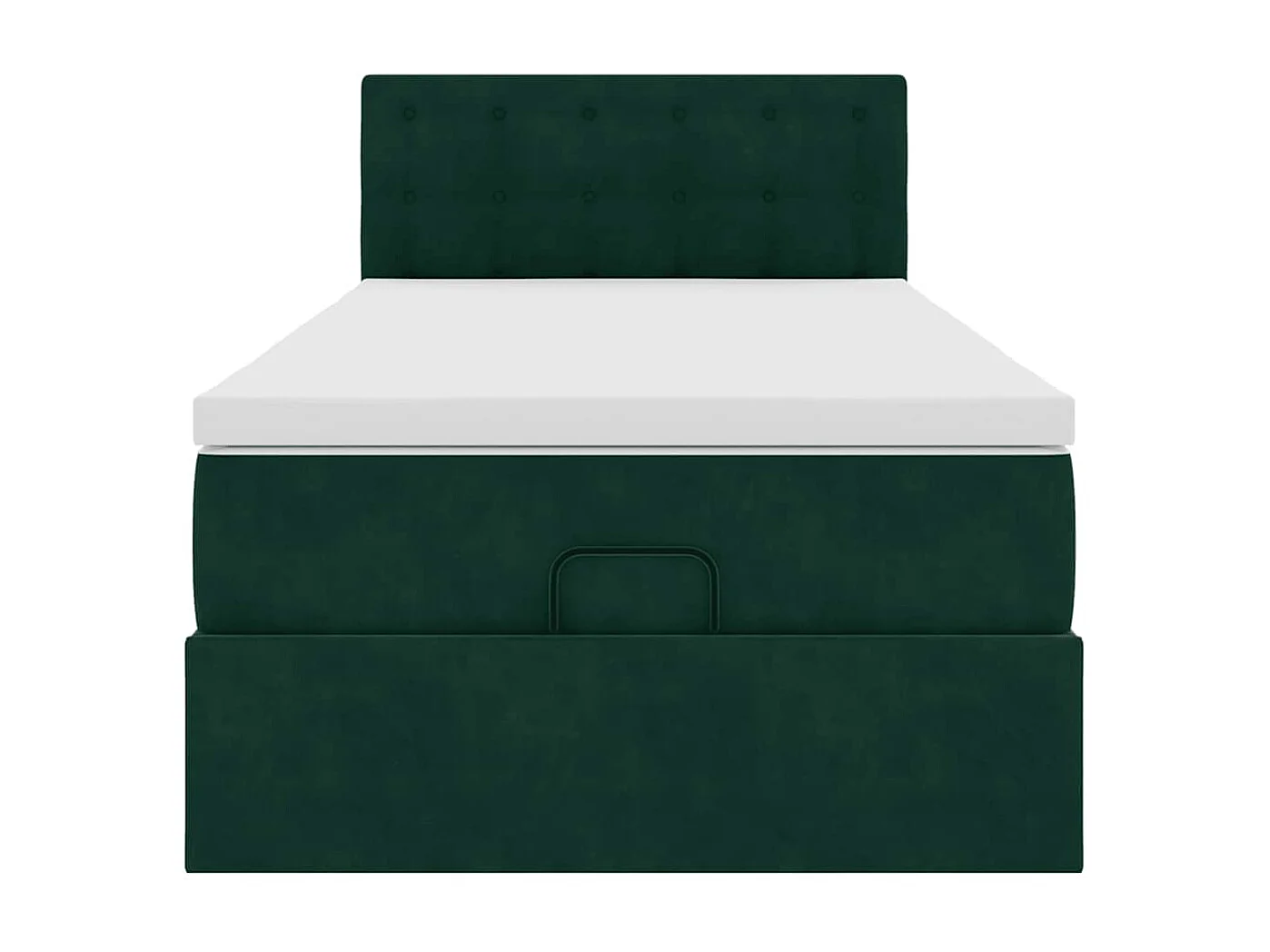 Cadre de lit ottoman avec matelas vert foncé 80x200 cm velours