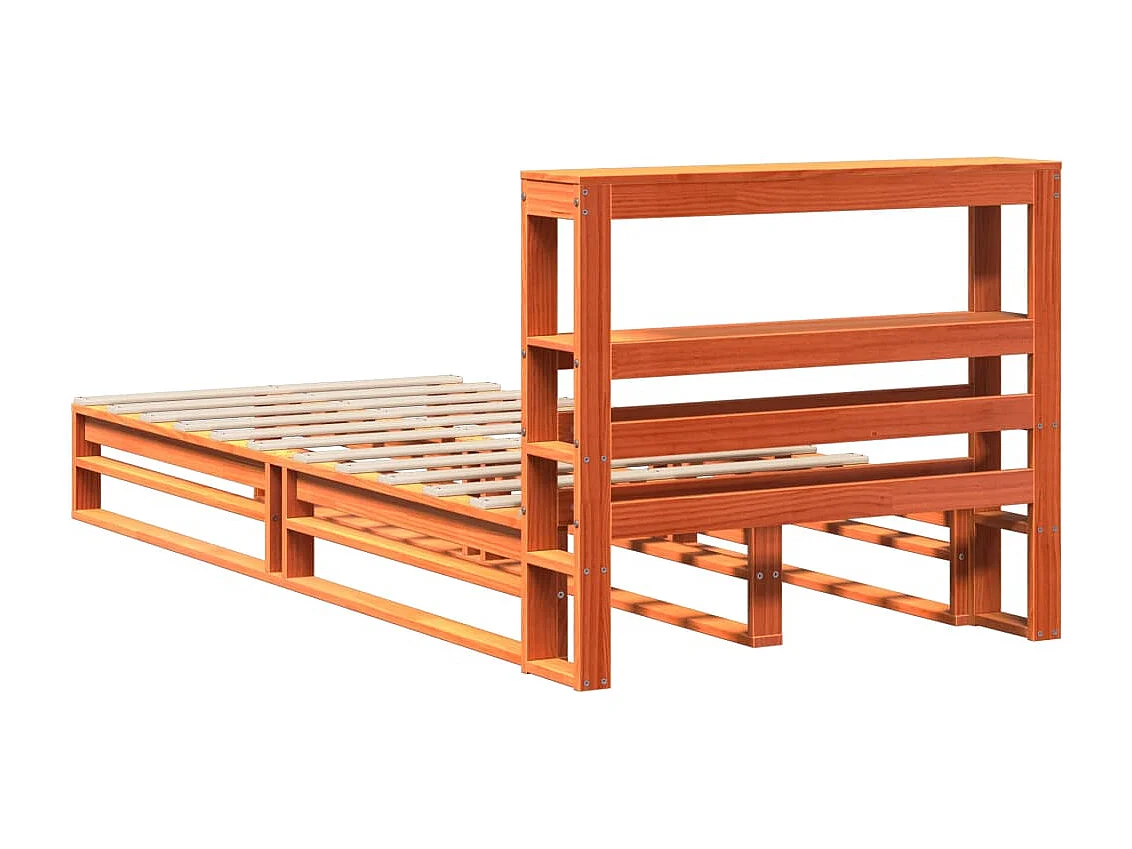 Letto senza Materasso Marrone Cera 75x190 cm in Legno di Pino