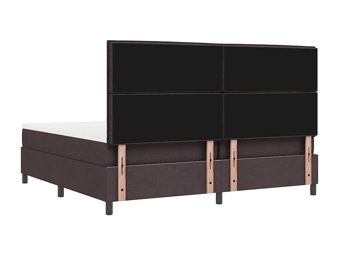 Boxspringbett mit Matratze Dunkelbraun 200 x 200 cm Stoff