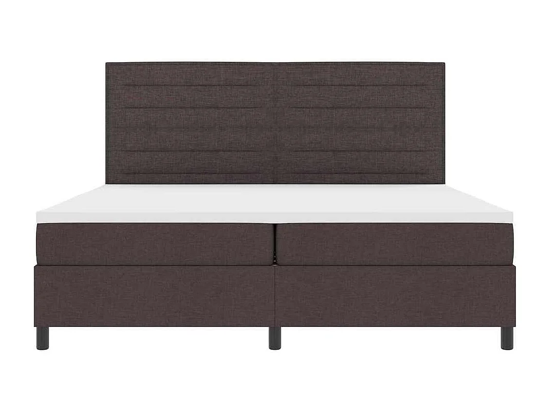 Letto a molle con materasso Marrone Scuro 200 x 200 cm Tessuto