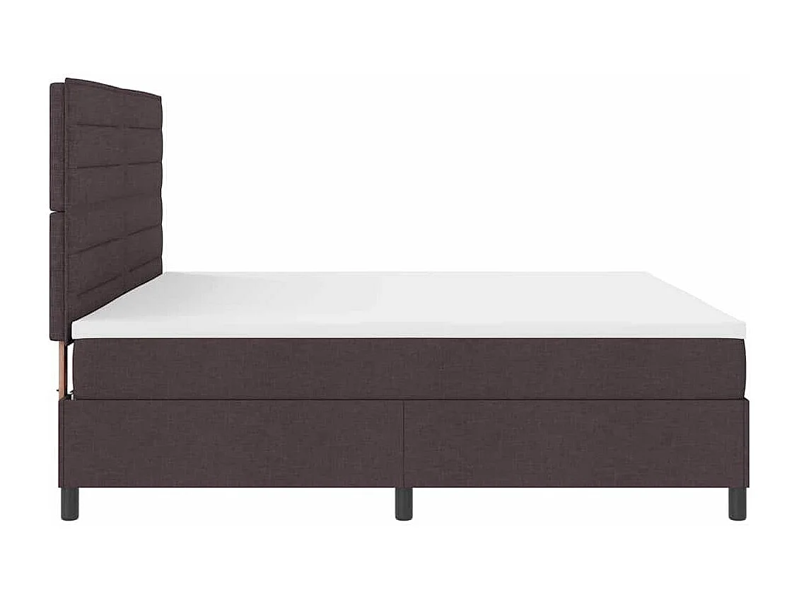 Letto a molle con materasso Marrone Scuro 200 x 200 cm Tessuto