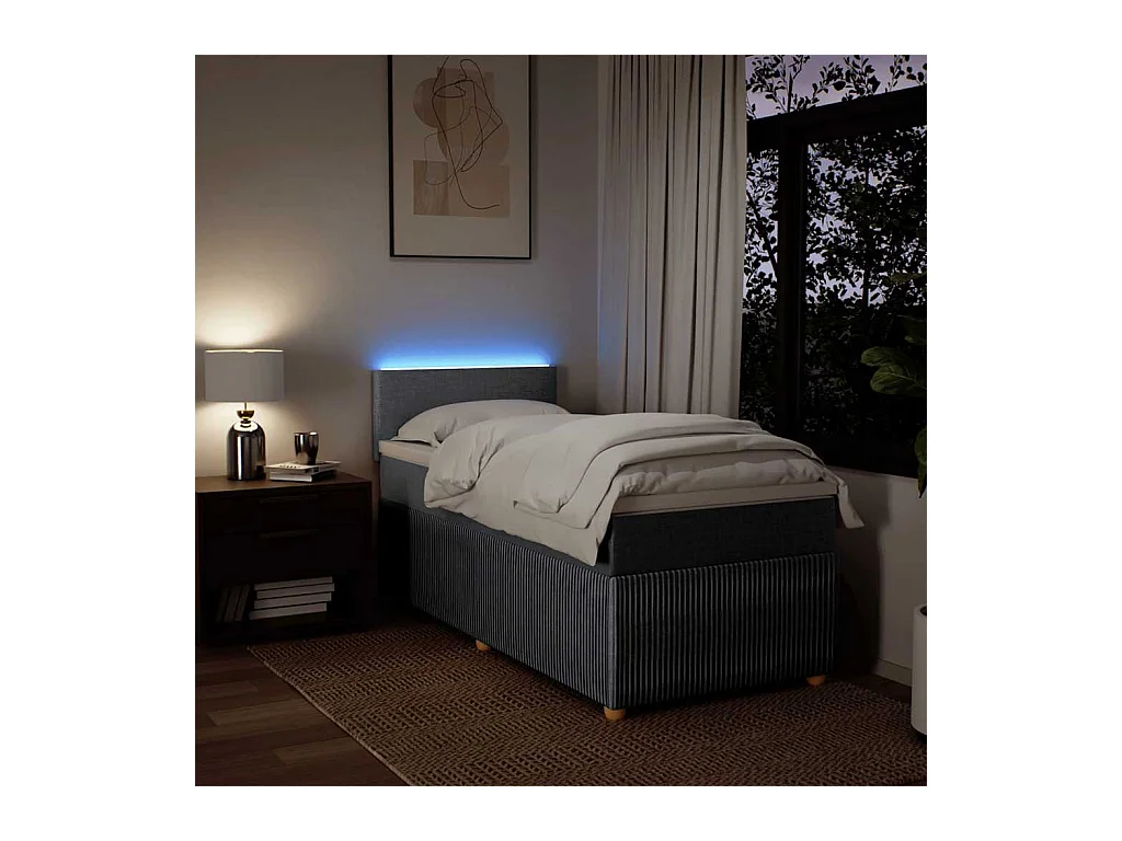 Giroletto a Molle con Materasso Grigio Chiaro 80x200 cm Tessuto