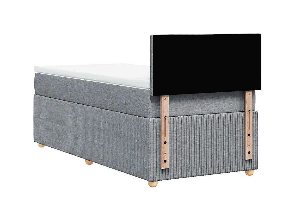 Giroletto a Molle con Materasso Grigio Chiaro 80x200 cm Tessuto