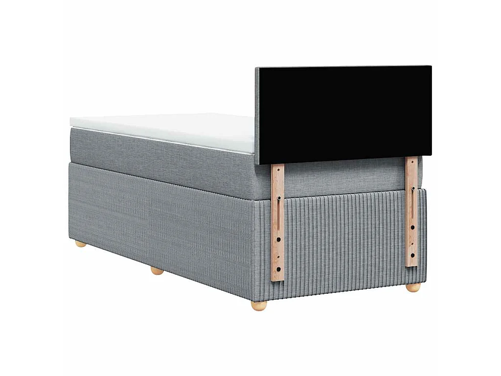 Sommier à lattes de lit avec matelas gris clair 80x200 cm tissu