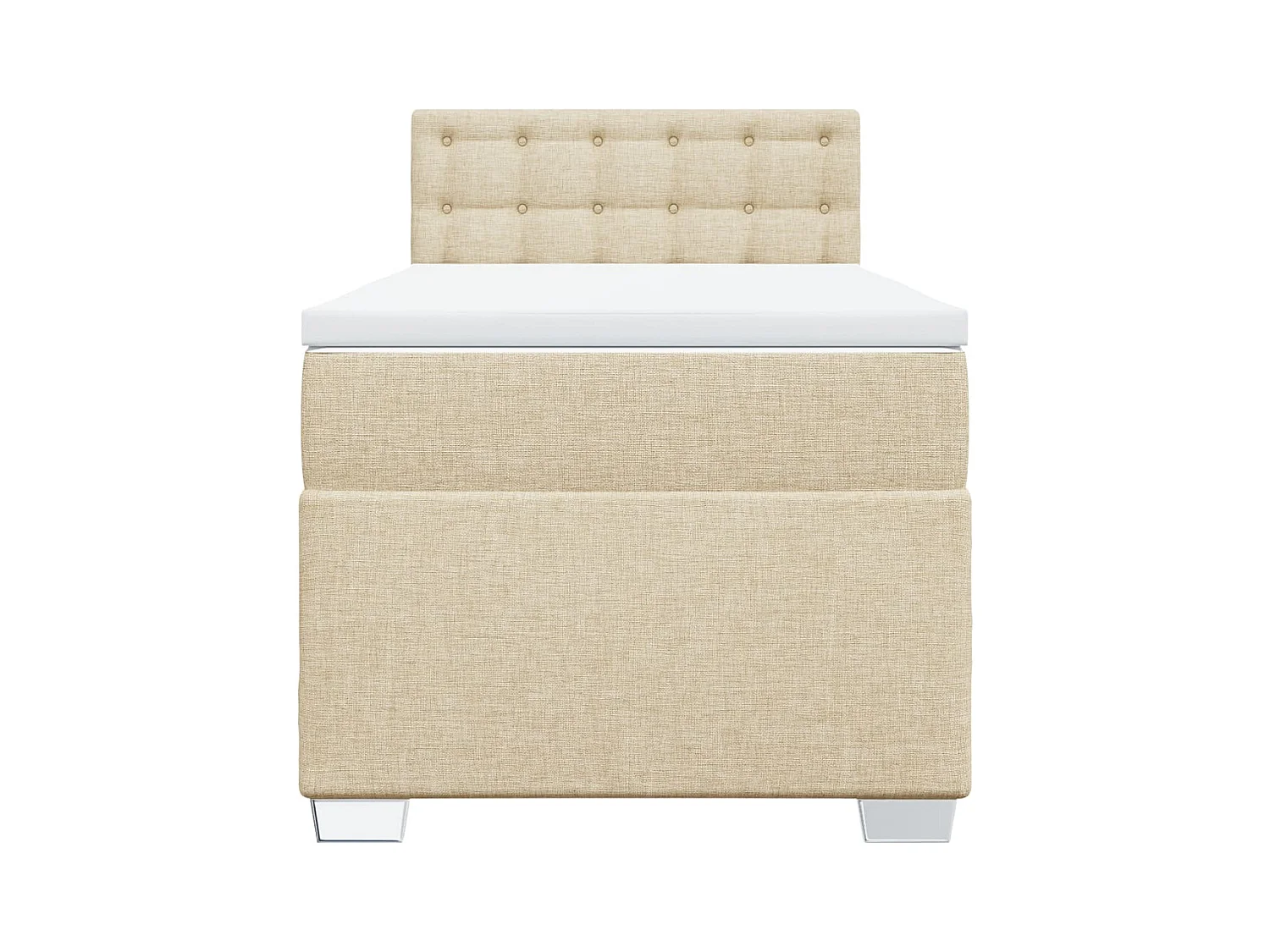 Sommier à lattes de lit avec matelas Crème 80x200 cm Tissu