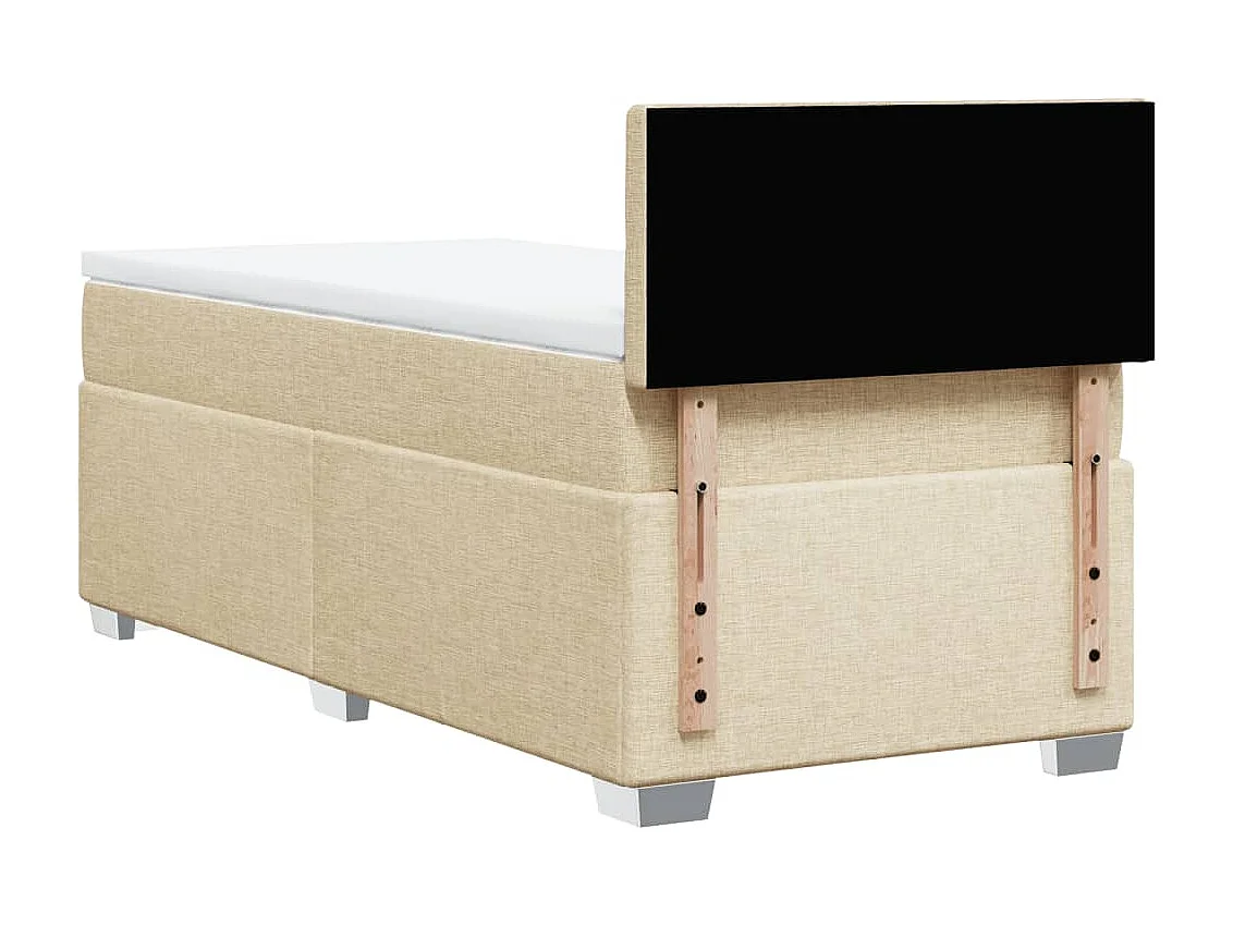 Boxspringbett mit Matratze Creme 80x200 cm Stoff