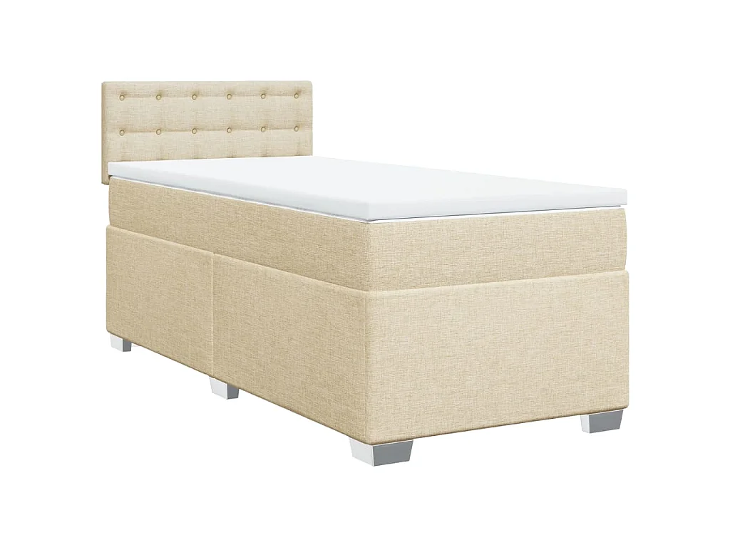 Giroletto a Molle con Materasso Crema 80x200 cm inTessuto