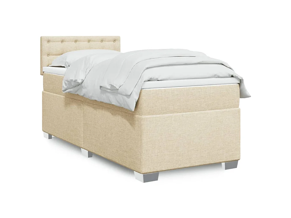 Giroletto a Molle con Materasso Crema 80x200 cm inTessuto