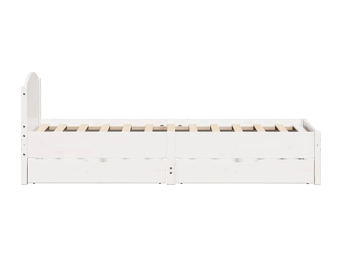 Cadre de lit sans matelas blanc 75x190 cm bois de pin massif