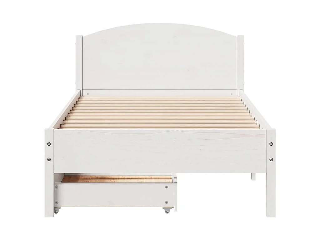 Estructura de cama sin colchón madera maciza blanca 75x190 cm