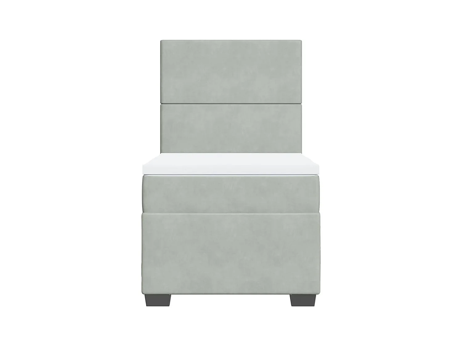 Sommier à lattes de lit et matelas Gris clair 80x200 cm Velours